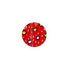 Rainy Day - Red 1  Mini Buttons by Moma