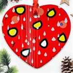 Rainy day - red Ornament (Heart)  Front