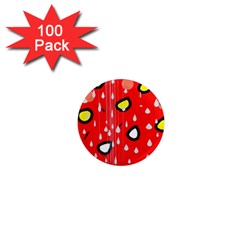 Rainy Day - Red 1  Mini Magnets (100 Pack) 