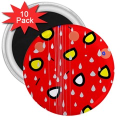 Rainy Day - Red 3  Magnets (10 Pack) 