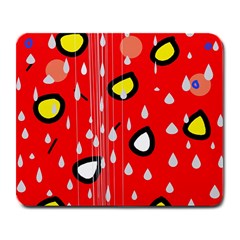 Rainy Day - Red Large Mousepads