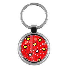 Rainy Day - Red Key Chains (round) 