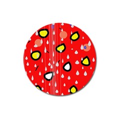 Rainy Day - Red Magnet 3  (round)