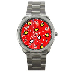 Rainy Day - Red Sport Metal Watch by Moma