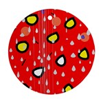 Rainy day - red Round Ornament (Two Sides)  Back