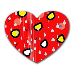 Rainy Day - Red Heart Mousepads