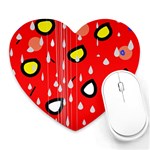 Rainy day - red Heart Mousepads Front