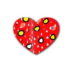 Rainy Day - Red Heart Coaster (4 Pack) 