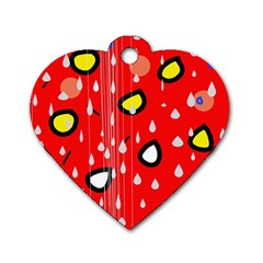 Rainy Day - Red Dog Tag Heart (two Sides)