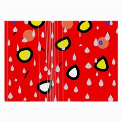 Rainy Day - Red Large Glasses Cloth (2-side)