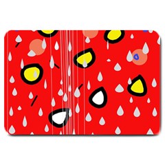 Rainy Day - Red Large Doormat  by Moma