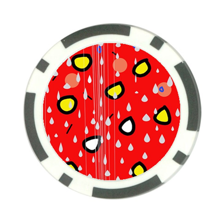 Rainy day - red Poker Chip Card Guards