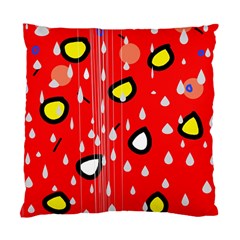 Rainy Day - Red Standard Cushion Case (one Side) by Moma