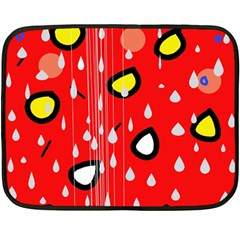 Rainy Day - Red Fleece Blanket (mini) by Moma