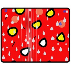 Rainy Day - Red Fleece Blanket (medium) 