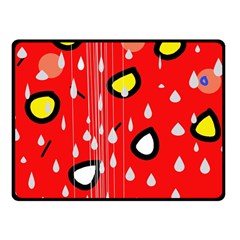 Rainy Day - Red Fleece Blanket (small) by Moma