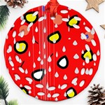 Rainy day - red Ornament (Round Filigree)  Front