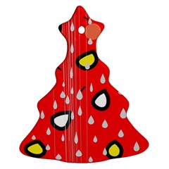 Rainy Day - Red Christmas Tree Ornament (2 Sides)