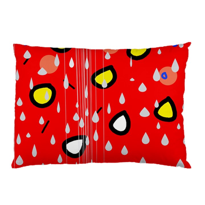 Rainy day - red Pillow Case (Two Sides)