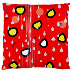 Rainy Day - Red Large Cushion Case (one Side) by Moma