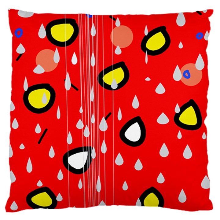 Rainy day - red Large Cushion Case (One Side)