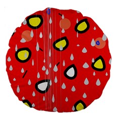 Rainy Day - Red Large 18  Premium Round Cushions