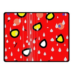 Rainy Day - Red Double Sided Fleece Blanket (small) 