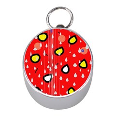 Rainy Day - Red Mini Silver Compasses