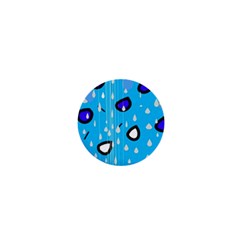 Rainy Day - Blue 1  Mini Buttons