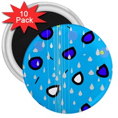 Rainy Day - Blue 3  Magnets (10 Pack) 