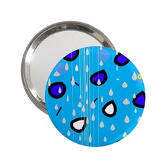 Rainy Day - Blue 2 25  Handbag Mirrors by Moma