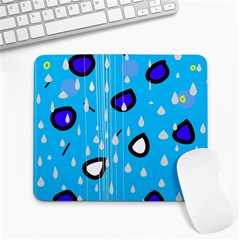 Rainy Day - Blue Large Mousepads