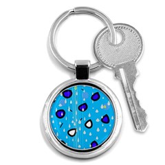 Rainy Day - Blue Key Chains (round) 