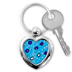 Rainy day - blue Key Chains (Heart)  Front