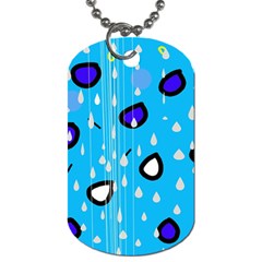 Rainy Day - Blue Dog Tag (one Side)