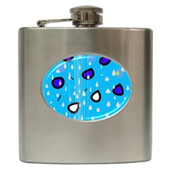 Rainy Day - Blue Hip Flask (6 Oz) by Moma