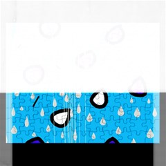 Rainy Day - Blue Rectangular Jigsaw Puzzl