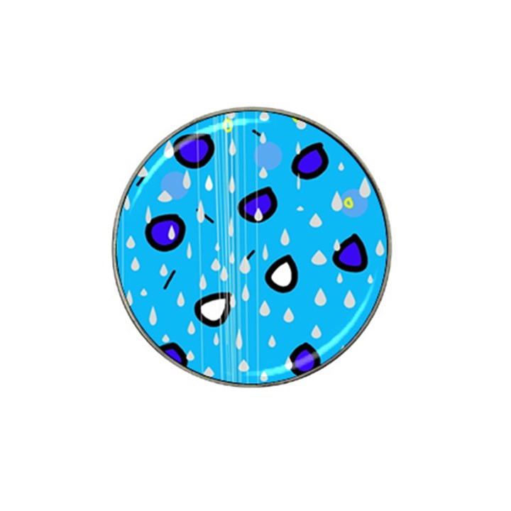 Rainy day - blue Hat Clip Ball Marker (4 pack)