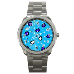 Rainy Day - Blue Sport Metal Watch by Moma