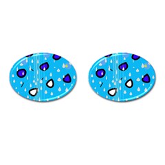 Rainy Day - Blue Cufflinks (oval) by Moma