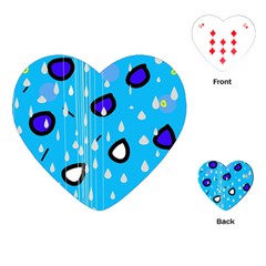 Rainy Day - Blue Playing Cards (heart) 