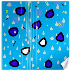 Rainy Day - Blue Canvas 12  X 12   by Moma