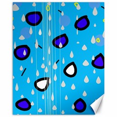 Rainy Day - Blue Canvas 11  X 14   by Moma