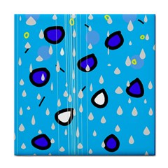 Rainy Day - Blue Face Towel by Moma