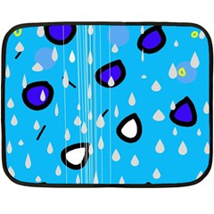 Rainy Day - Blue Double Sided Fleece Blanket (mini) 