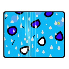 Rainy Day - Blue Fleece Blanket (small) by Moma