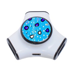 Rainy Day - Blue 3-port Usb Hub