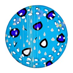 Rainy Day - Blue Ornament (round Filigree) 