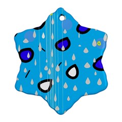 Rainy Day - Blue Ornament (snowflake) 