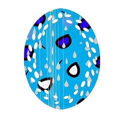 Rainy Day - Blue Ornament (oval Filigree) 